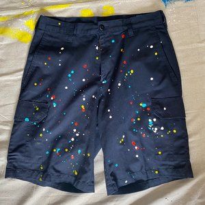 Men's Custom Paint Splatter Cargo Shorts sz 34